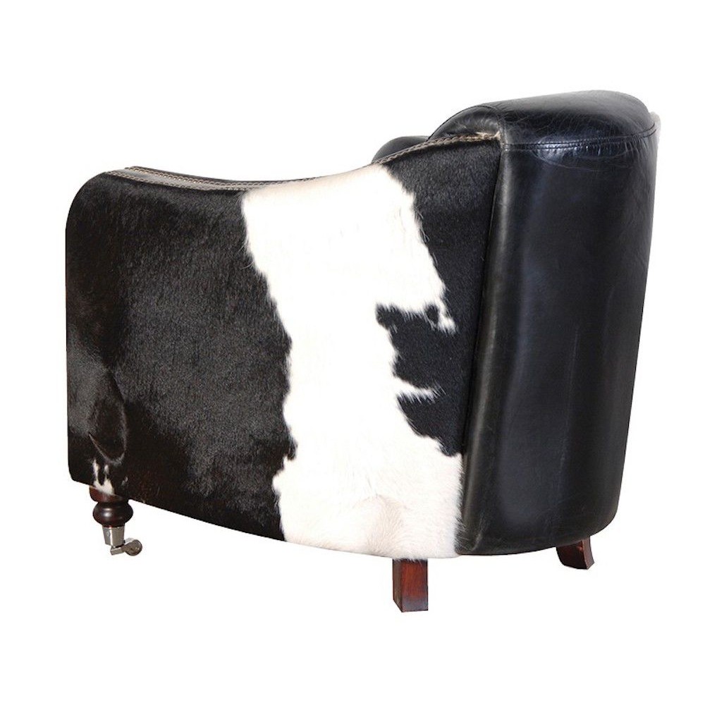 Black & White Cowhide Leather Armchair Smithers Designer Furniture £1,700.00 Living Room Iron product_features