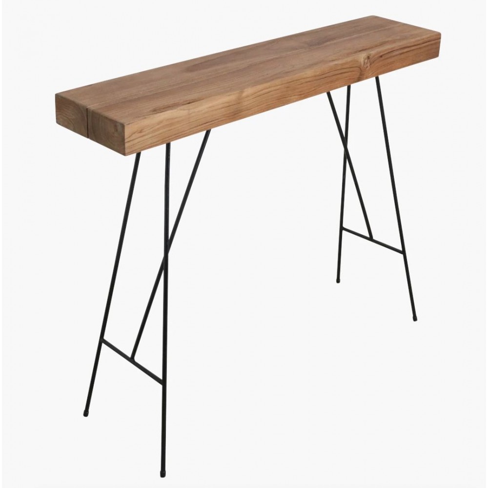 Minimal Console Table Smithers Industrial Furniture £413.00 Hallway Teak Wood Recycled Steel product_features