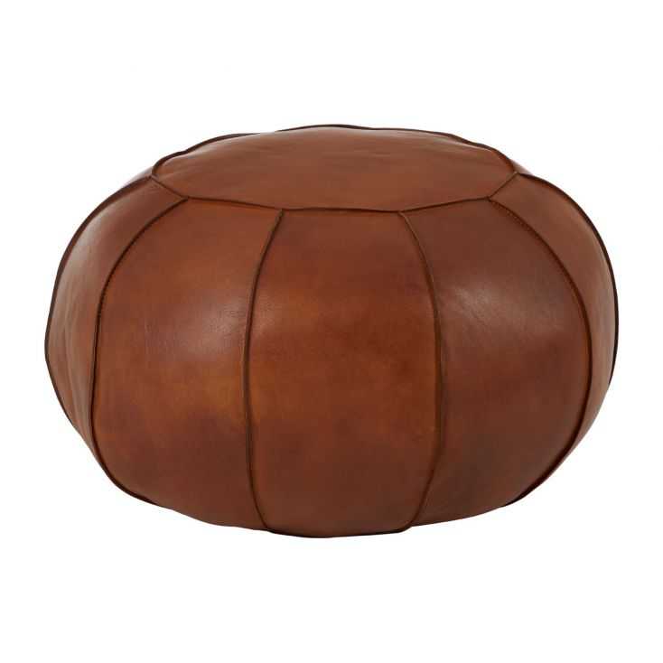 Pouffe Small Leather Footstools 60 X 40 Cm, Vintage Leather Footstool