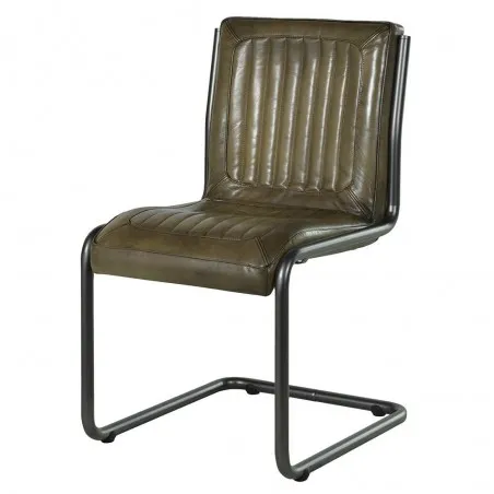 Ribbed Green Leather Chair Smithers Chairs £498.00 Dining Room Iron product_features