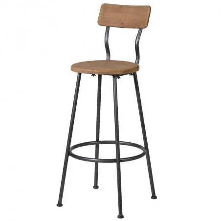 Industrial Metal & Wooden Back Bar Stools Smithers Dining Room &pound;171.00 Bar Fir Wood product_features