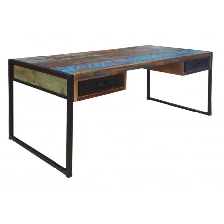 Miami Industrial Desk Smithers Office £1,421.00 Office Reclaimed Boat Wood Steel product_features