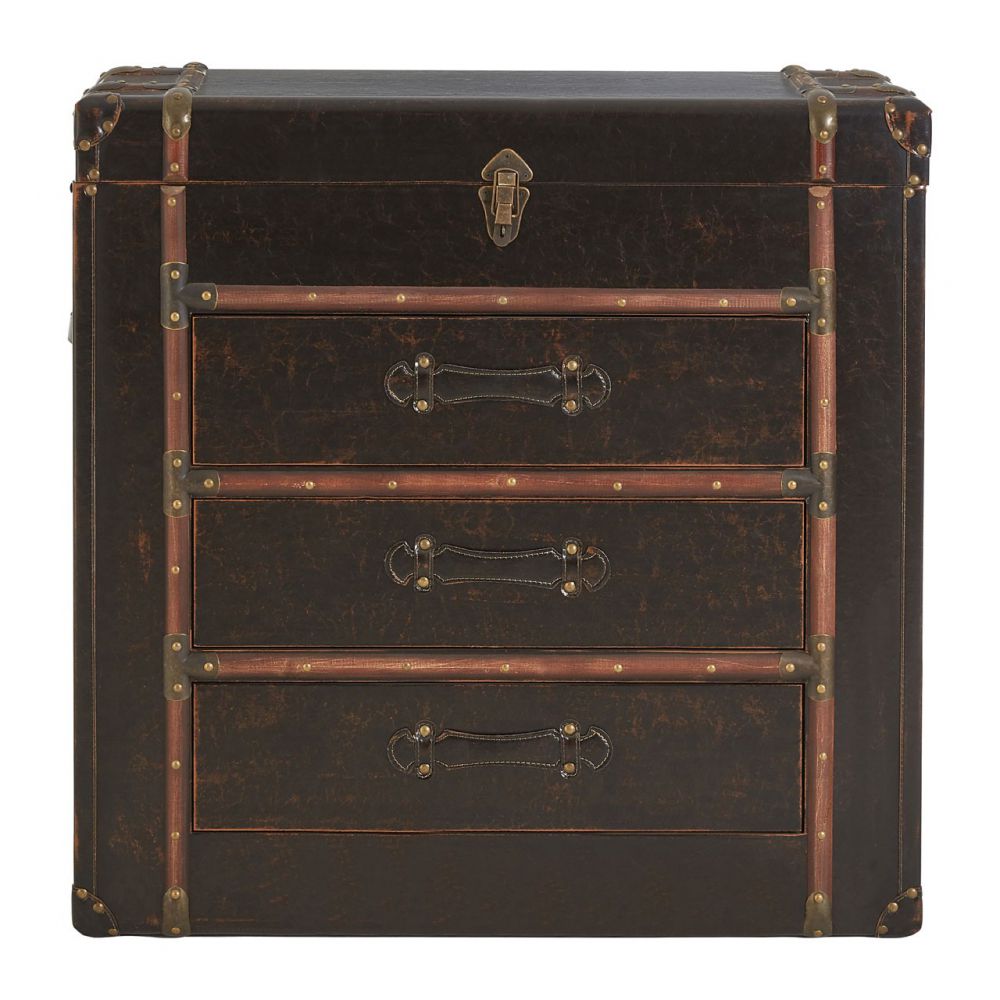 Steamer Trunk Chest Of Drawers Black Brown