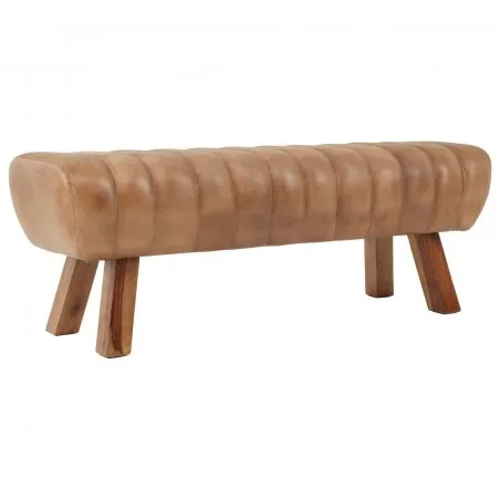 Leather Pommel Bench Smithers Vintage Furniture &pound;412.00 All Rooms Mango Wood product_features