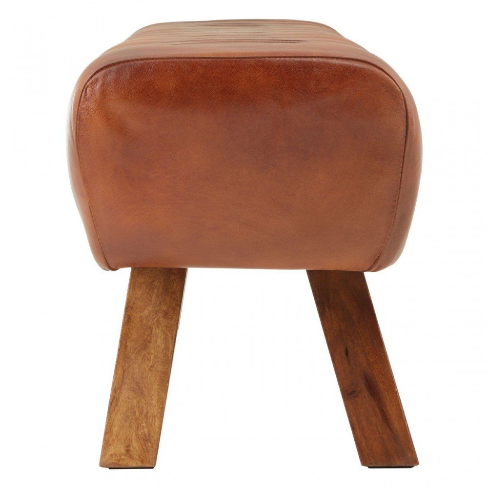Leather Pommel Bench Smithers Vintage Furniture £412.00 All Rooms Mango Wood product_features