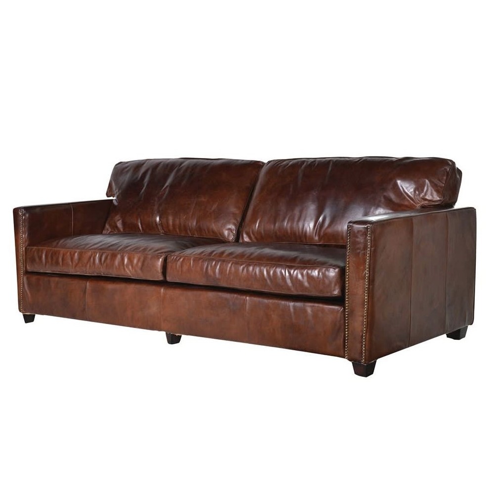 Dark Brown Leather Sofa Smithers Designer Furniture £2,350.00 Living Room product_features