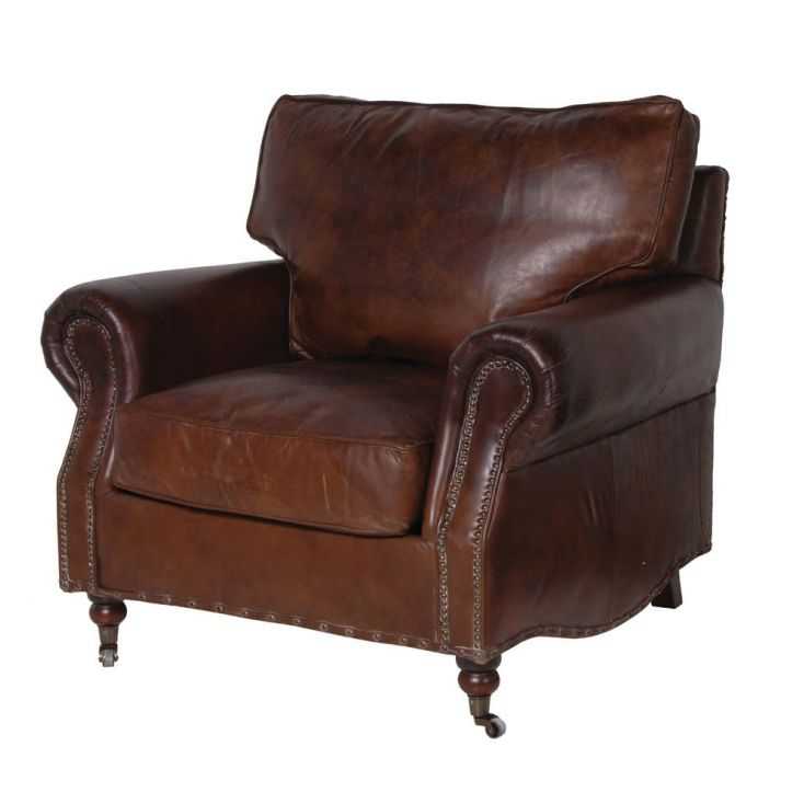 Vintage Leather Armchair In Brown, Distressed Leather Armchair
