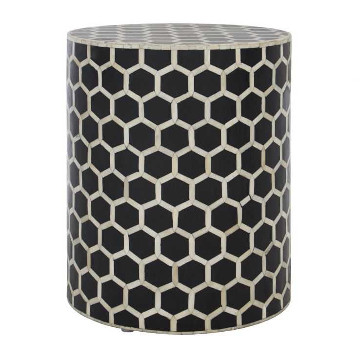 Black White Side End Table Round, Black And White Round End Table