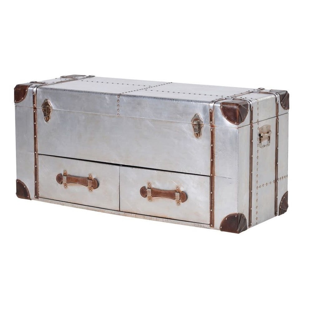 Hawker Storage Trunk Chest Of Drawers Smithers Aviator £257.00 All Rooms MDF Aluminium Plate product_features