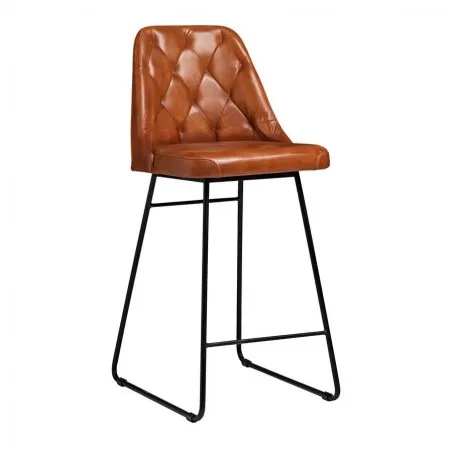 Duke Tan Leather Seat Bar Stools Smithers Industrial Furniture &pound;320.00 Iron product_features
