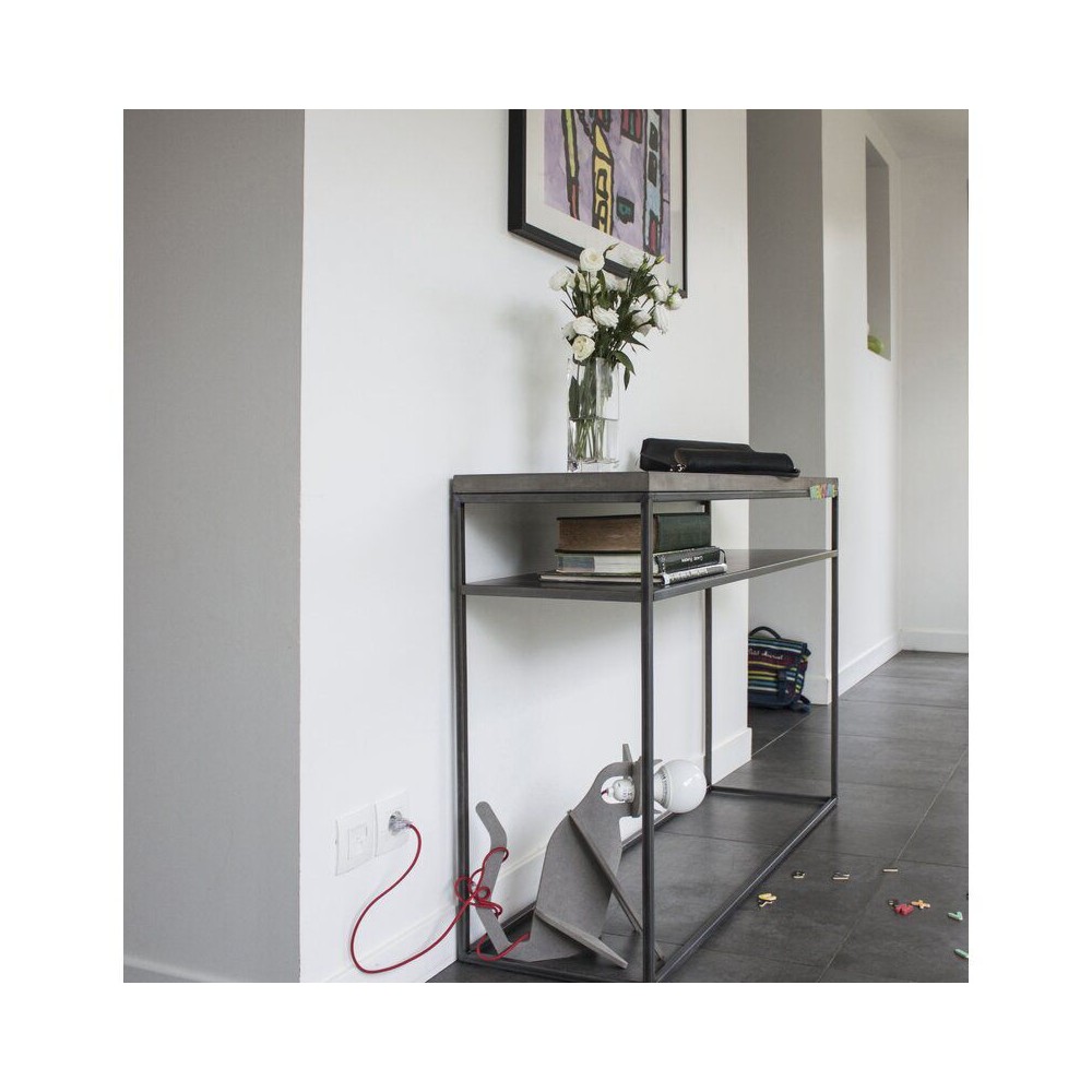 Concrete Console Table Smithers Industrial Furniture £1,019.00 Hallway Steel product_features
