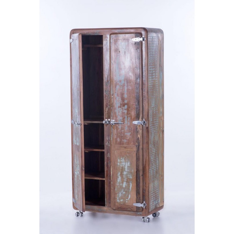 Reclaimed Wood Double Wardrobe Bedroom Furniture Indonesian • UK, US