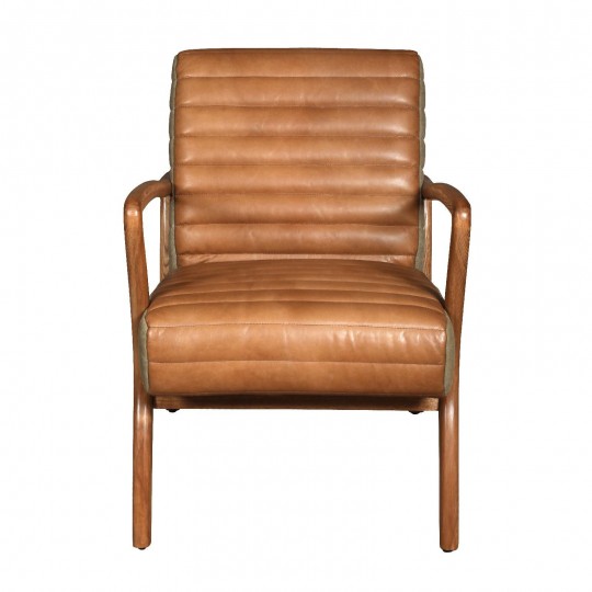 Contemporary Designer Vintage Scandinavian Tan Leather Armchair