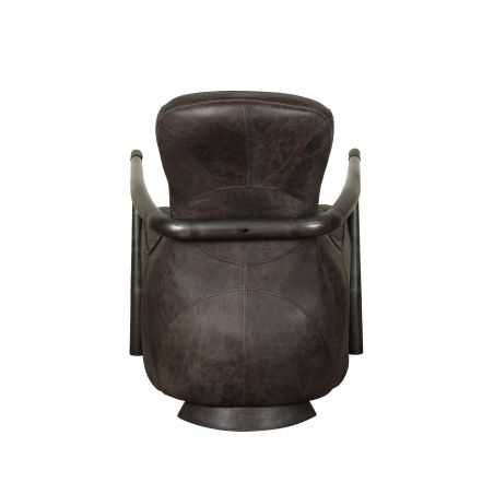Retro Leather Armchair Upholstered Tan, Grey Leather Armchair