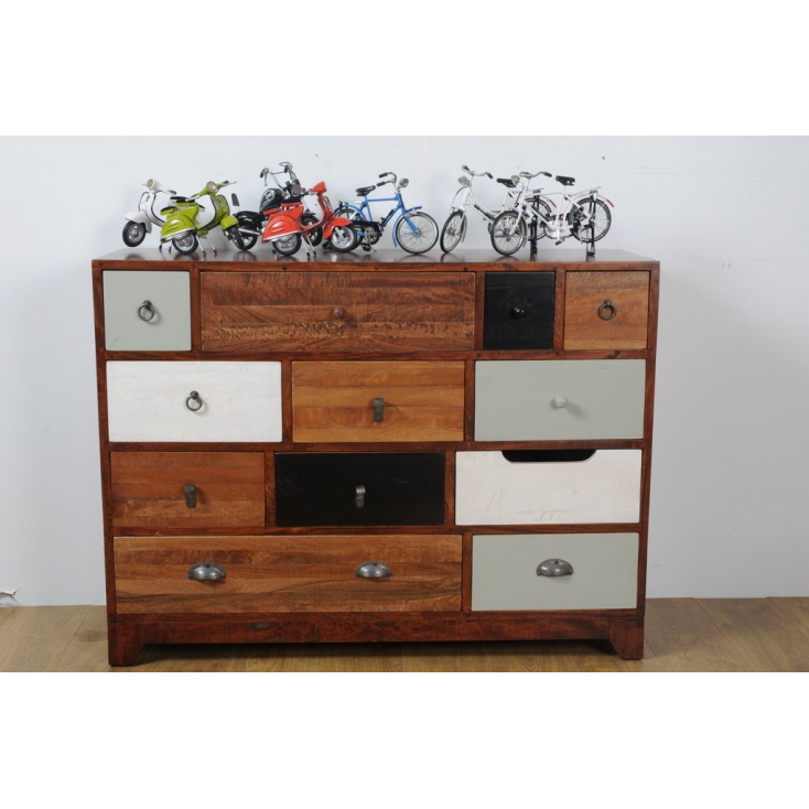 Quirky wide mango chest of drawers for quirky people in the UK