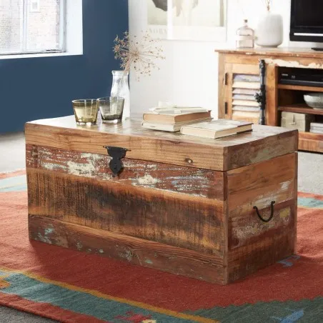 Coastal Trunk Coffee Table Smithers Reclaimed Wood Furniture &pound;390.00 Living Room Steel product_features