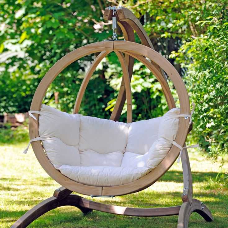 Globe Pod Designer Garden Swing Chairs, Wooden Outdoor Swing Chair