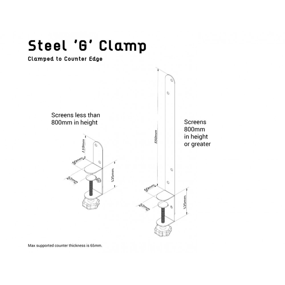 Counter Sneeze Guard Screen Smithers Industrial Furniture £115.00 Spun Brass product_features