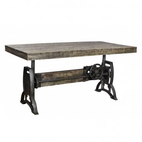 Wind Up Industrial Dining Table Smithers Industrial Furniture &pound;2,521.00 Kitchen Diner Teak Wood product_features