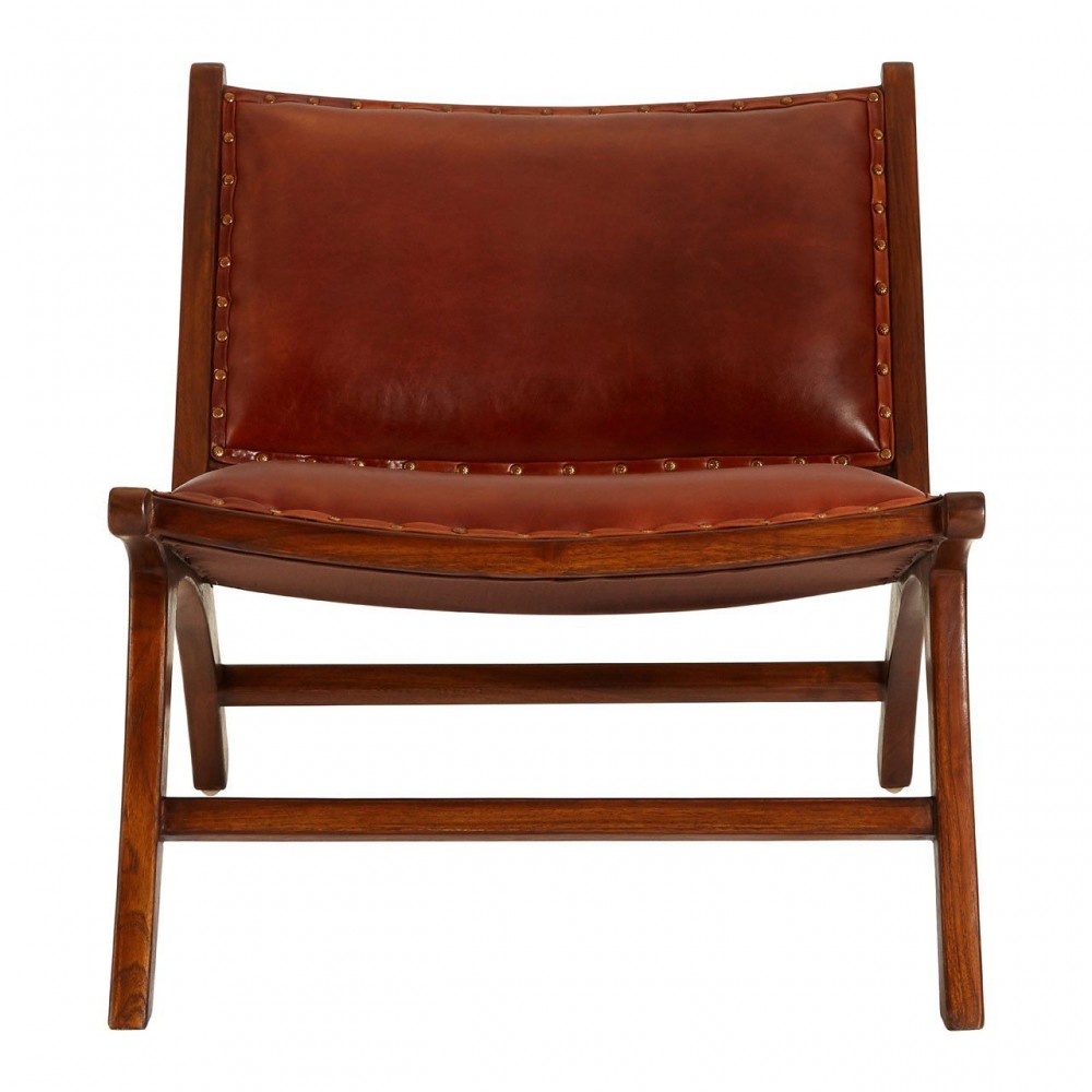 Leather Hide Lazy Chair Smithers Chairs £545.00 All Rooms Teak Wood product_features