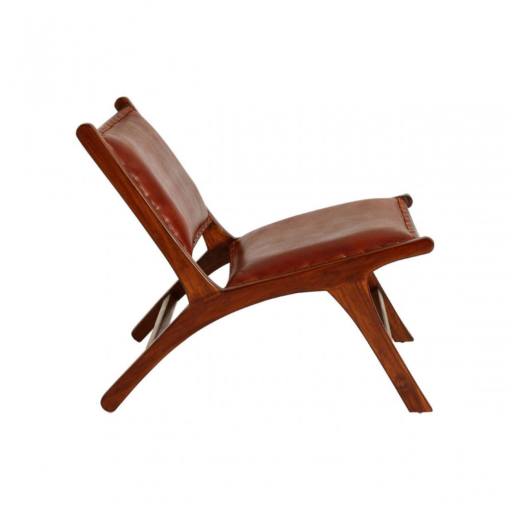 Leather Hide Lazy Chair Smithers Chairs £545.00 All Rooms Teak Wood product_features