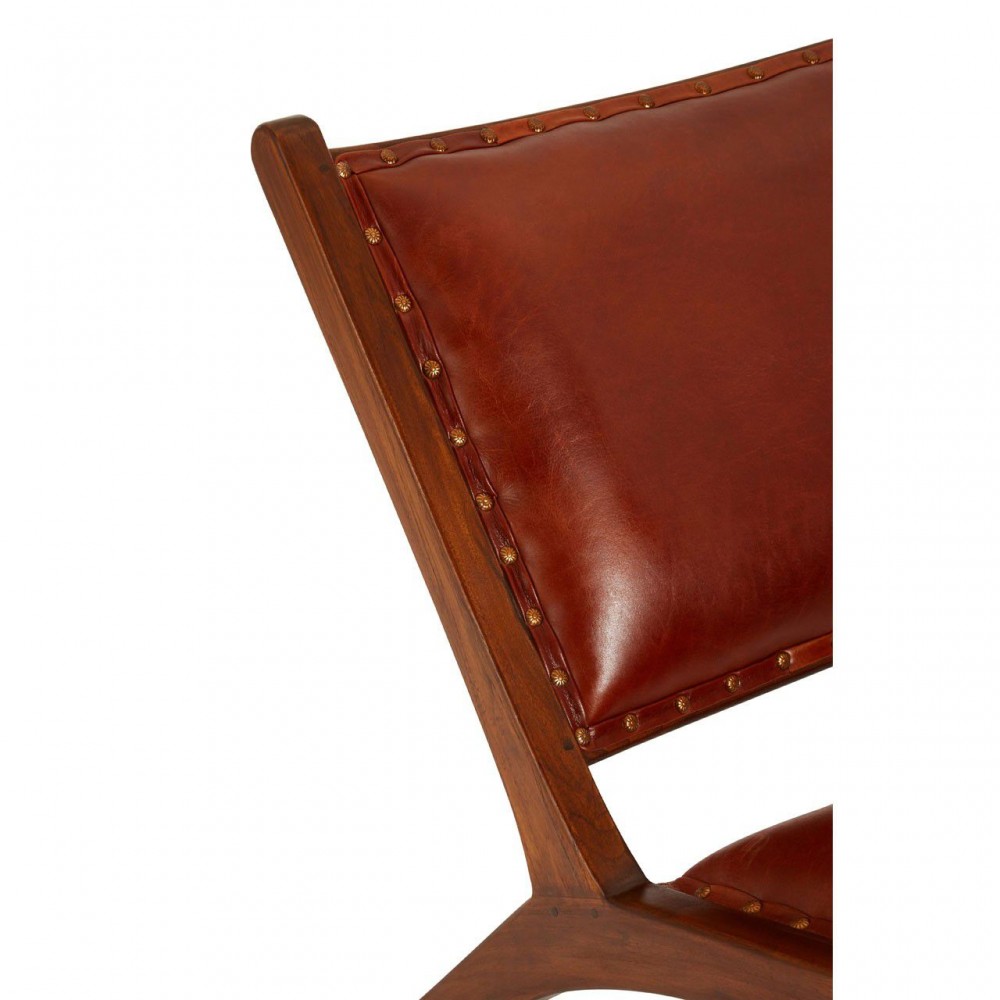 Leather Hide Lazy Chair Smithers Chairs £545.00 All Rooms Teak Wood product_features