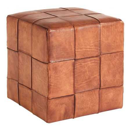 Vittoria Leather Cube Stool Footstools Smithers of Stamford £304.00 Store UK, US, EU, AE,BE,CA,DK,FR,DE,IE,IT,MT,NL,NO,ES,SE