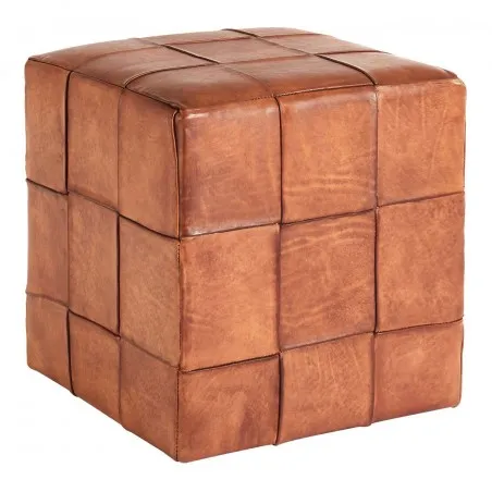 Vittoria Leather Cube Stool Smithers Footstools &pound;279.00 Living Room Teak Wood product_features