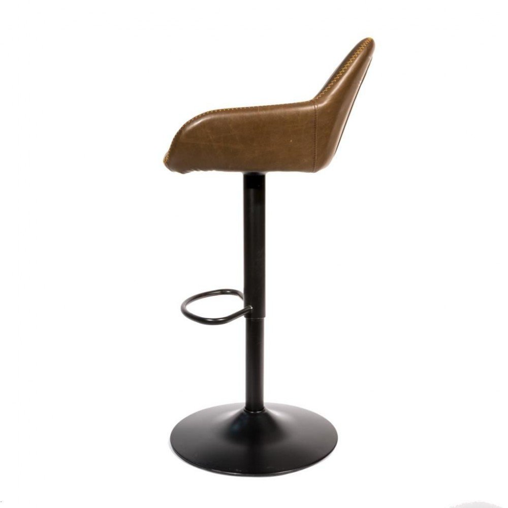 Industrial Brown Leather Bar Stool Smithers Commercial Collective £464.00 All Rooms Steel product_features