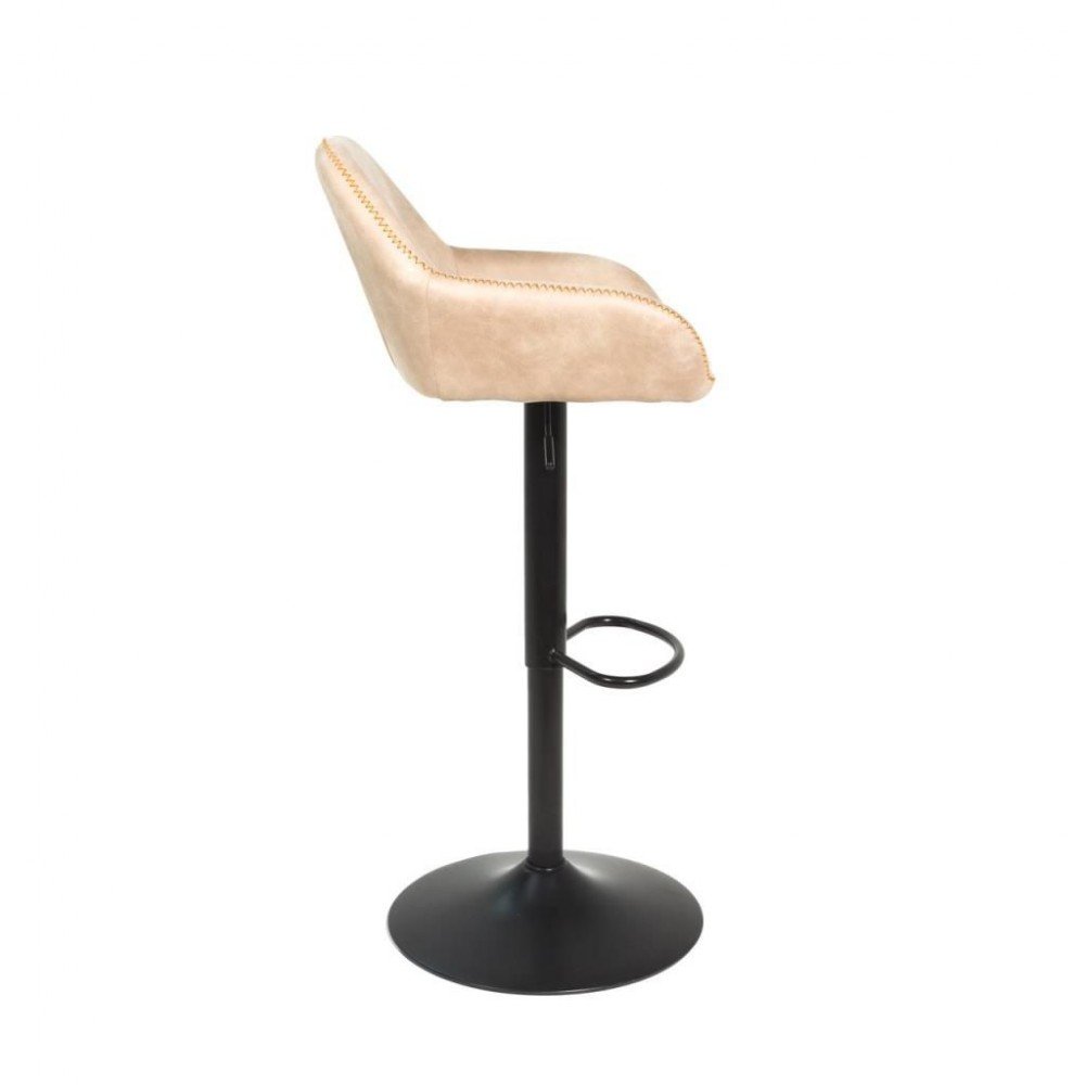 Industrial Brown Leather Bar Stool Smithers Commercial Collective £464.00 All Rooms Steel product_features
