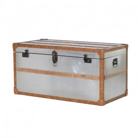 Steamer Metal Storage Trunk Smithers Industrial Furniture £321.00 All Rooms MDF Aluminium Plate product_features