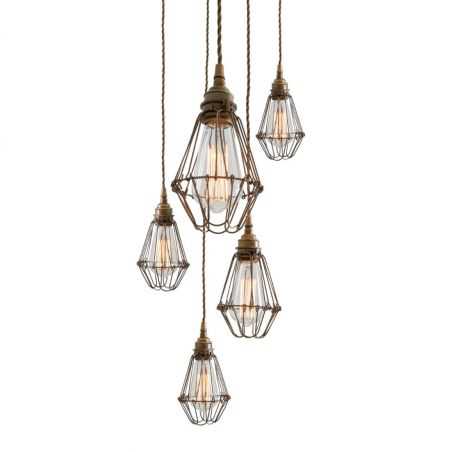 Caged Ceiling Pendant Cluster Light Lighting Smithers of Stamford £485.00 Store UK, US, EU, AE,BE,CA,DK,FR,DE,IE,IT,MT,NL,NO,...