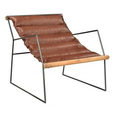 Minimalist Tan Leather Lazy Chair Smithers Designer Furniture £367.00 Bamboo Steel product_features