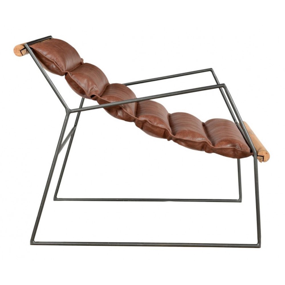 Minimalist Tan Leather Lazy Chair Smithers Designer Furniture £367.00 Bamboo Steel product_features