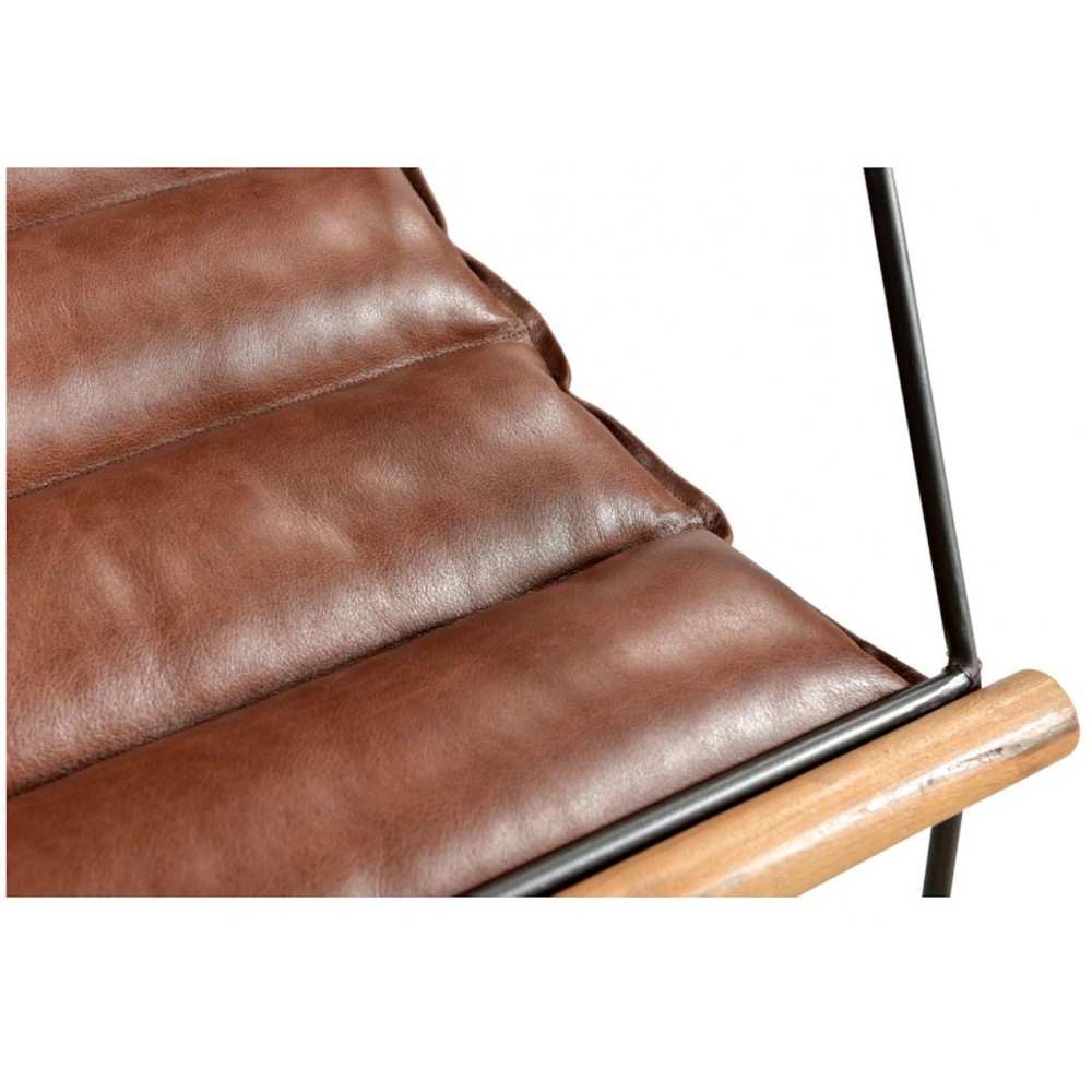Minimalist Tan Leather Lazy Chair Smithers Designer Furniture £367.00 Bamboo Steel product_features