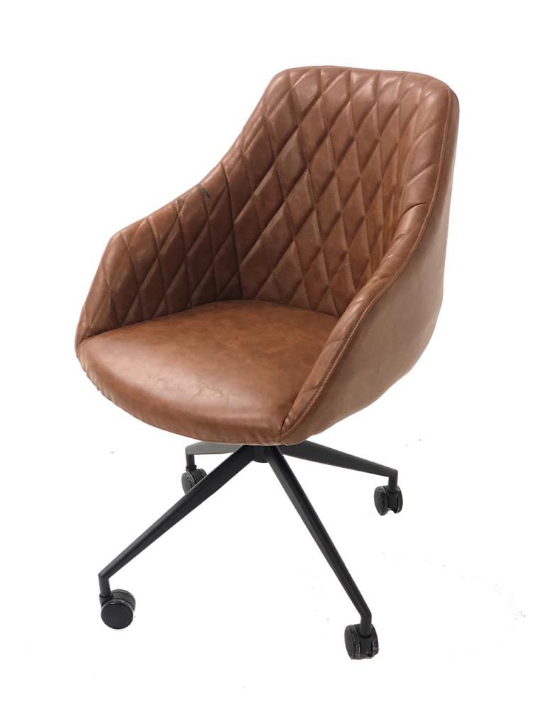 hamilton brown leather office chair