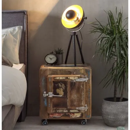Fridge Reclaimed Wood Bedside Table Smithers Cabinets & Sideboards £645.00 All Rooms Reclaimed Boat Wood Iron product_features