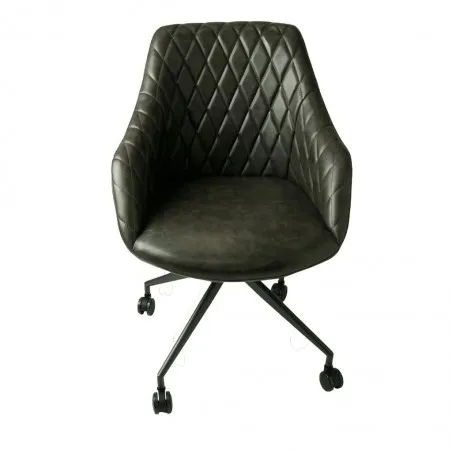 Hamilton Grey Leather Office Chair Smithers Vintage Furniture £321.00 Office Stainless Steel product_features