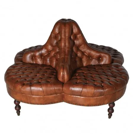 Chesterfield Brown Conversation Leather Sofa Smithers Vintage Furniture &pound;5,000.00 Entrance Hall product_features