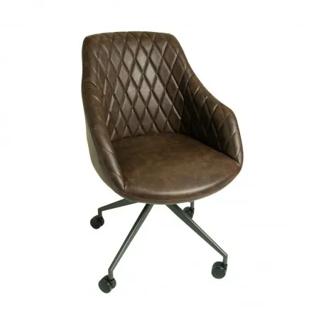 Hamilton Brown Leather Office Chair Smithers Vintage Furniture £321.00 Office Stainless Steel product_features
