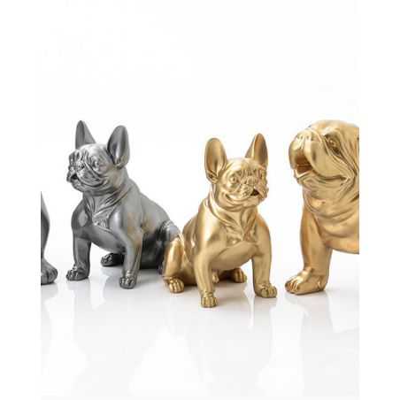 Gold Silver French Bulldog Sculpture Ornaments - French Bulldog Home Decor Uk
