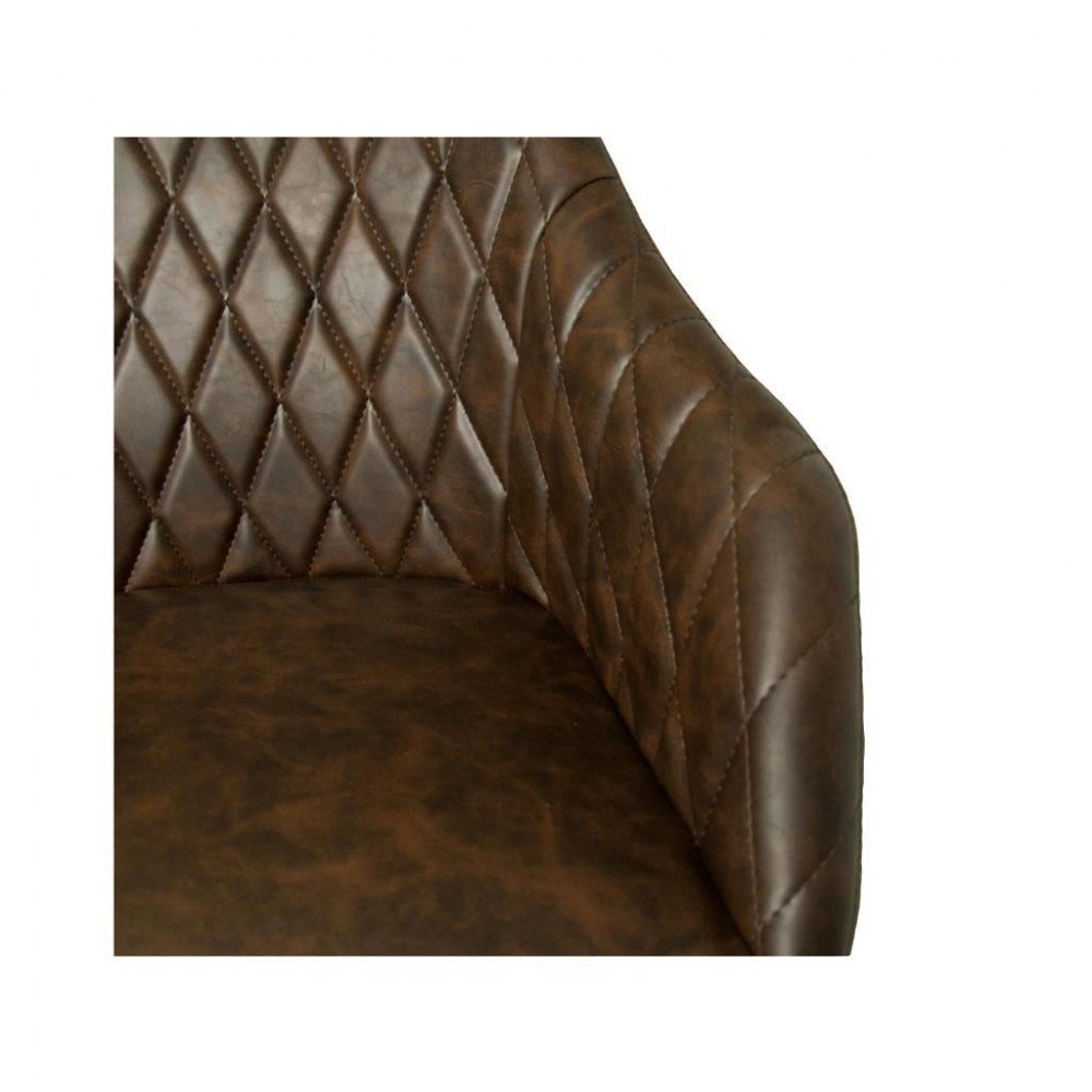 Hamilton Dark Brown Leather Office Chair Smithers Vintage Furniture £321.00 Office Stainless Steel product_features