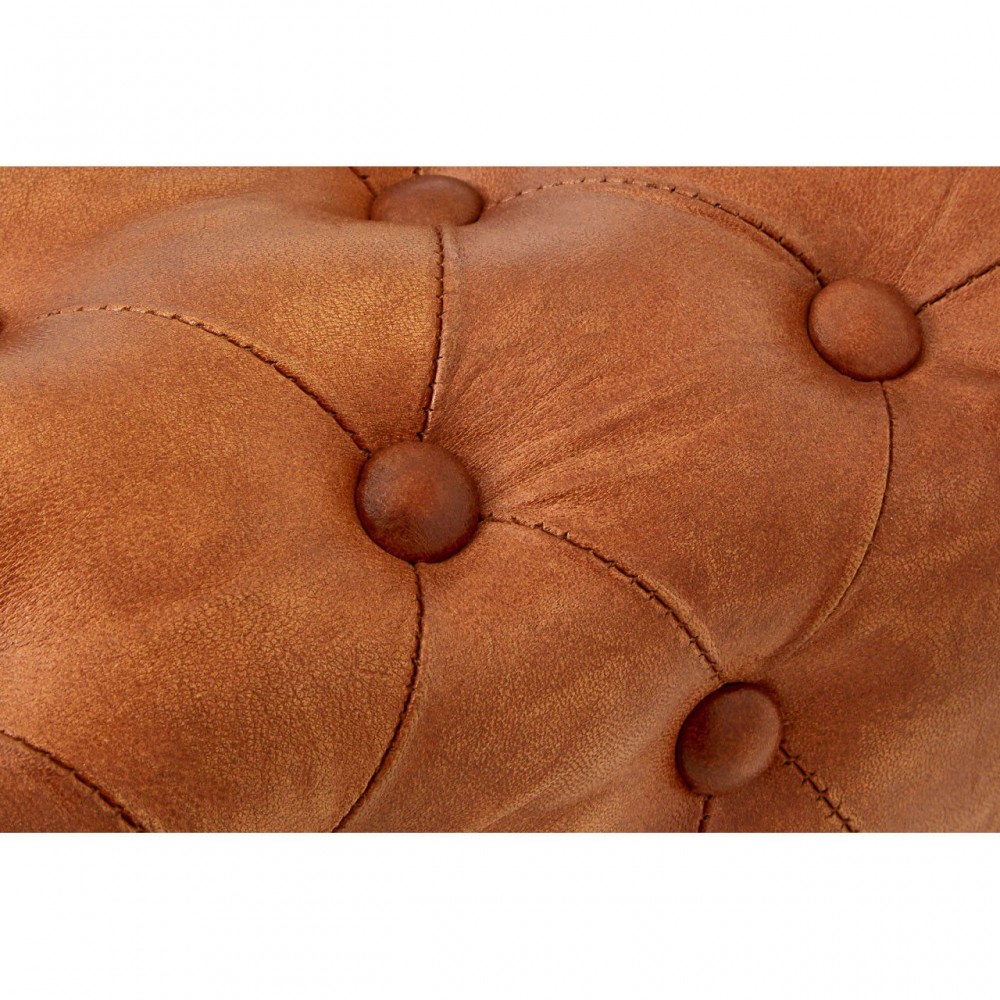Tan Leather Pouf Stool Footstools £258.00