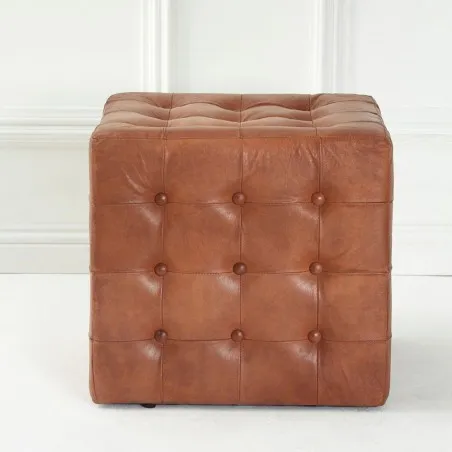 Matteo Tan Leather Footstool Smithers Footstools £293.00 Living Room product_features