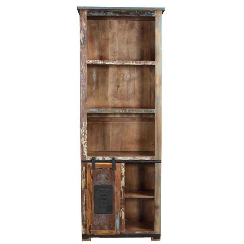 Tall Solid Reclaimed Wood Bookcase, Reclaimed Wood Bookcase Uk