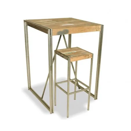 New York Loft Quad Table Smithers Reclaimed Wood Dining Tables £673.00 Bar Reclaimed Boat Wood Steel product_features