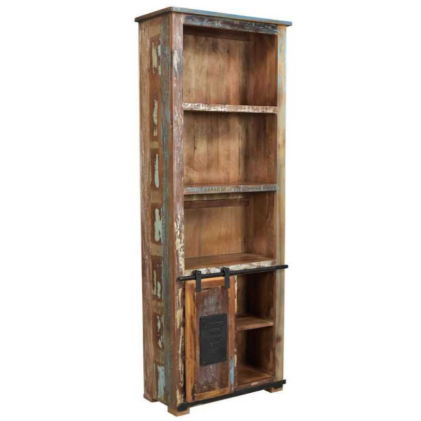 Tall Solid Reclaimed Wood Bookcase, Reclaimed Wood Bookshelves Uk