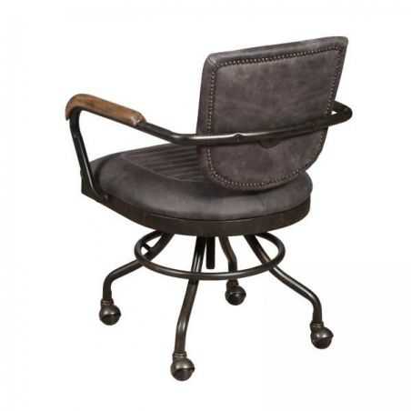 Brown Leather Office Desk Chair, Distressed Black Leather Office Chair