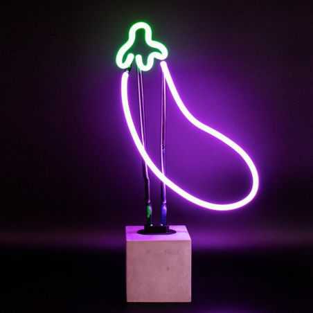 Eggplant Neon Lamp Retro Gifts Seletti £69.00 Store UK, US, EU, AE,BE,CA,DK,FR,DE,IE,IT,MT,NL,NO,ES,SE