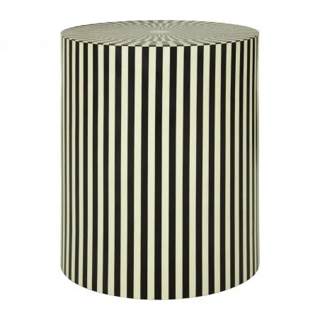 Cylinder Black And White Stripes Side Table/Stool Smithers Designer Furniture £450.00 Kitchen Diner MDF product_features